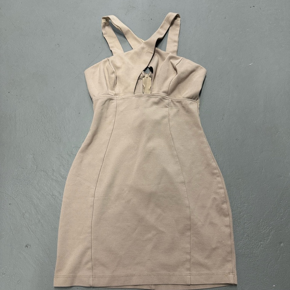 Beige Bodycon Dress